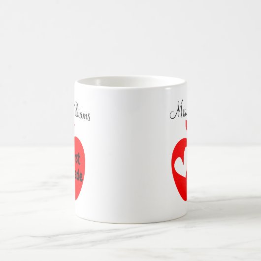 先生パーソナライズされた卒業ギフト戻る2校 コーヒーマグカップ (中央)