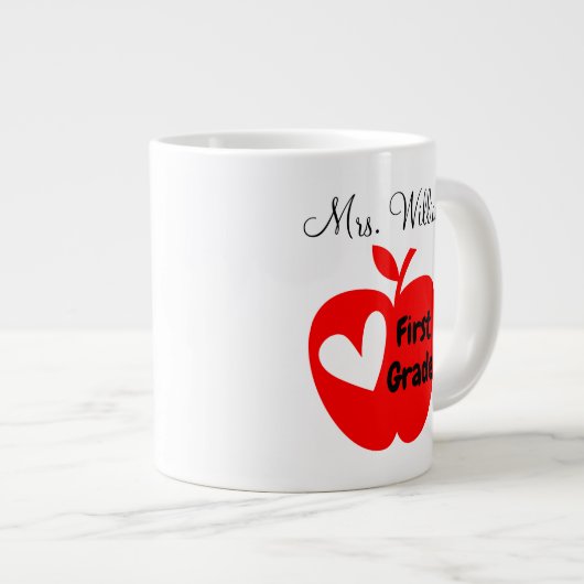 先生パーソナライズされた卒業ギフト戻る2校 ジャンボコーヒーマグカップ (正面右)