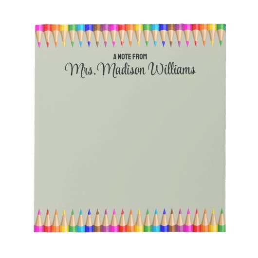 先生パーソナライズされた卒業ギフト戻る2校 ノートパッド (正面)