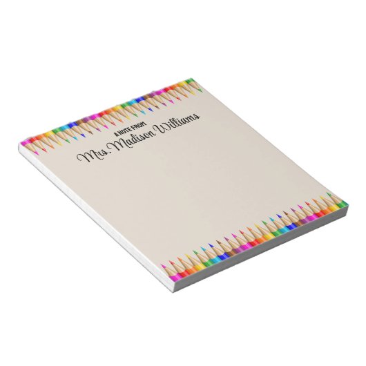 先生パーソナライズされた卒業ギフト戻る2校 ノートパッド (アングル)