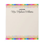 先生パーソナライズされた卒業ギフト戻る2校 ノートパッド (正面)