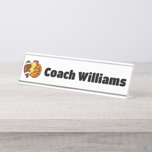 先生パーソナライズされた卒業ギフト新PEコーチ デスクネームプレート (正面)