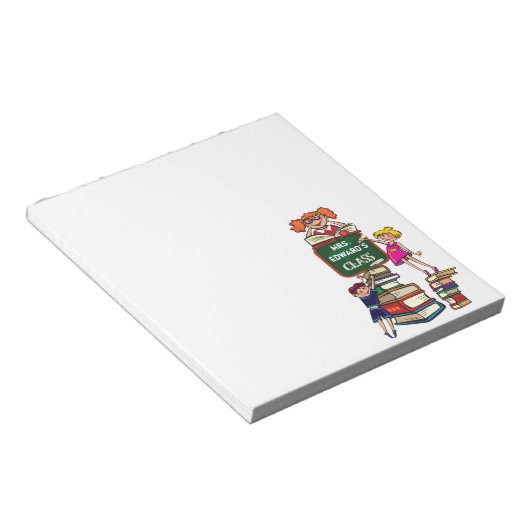 先生パーソナライズされた名のクラス ノートパッド (アングル)