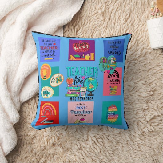 先生パーソナライズされた引用文ギフト女性ありがとう クッション (ブランケット)