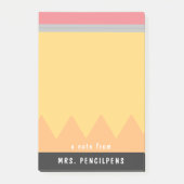 先生パーソナライズされた感感鉛筆スタイル ポストイット (正面)