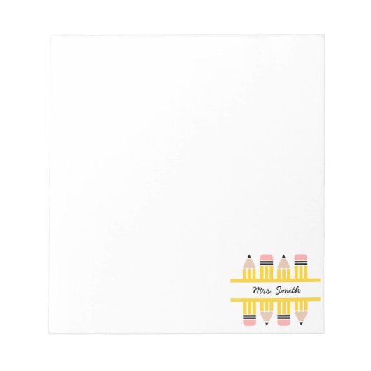 先生パーソナライズされた感感鉛筆 ノートパッド (正面)