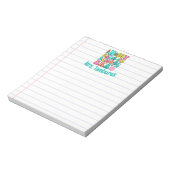 先生パーソナライズされた新学期エラライン ノートパッド (回転)