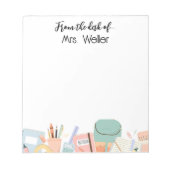 先生パーソナライズされた新学期供給 ノートパッド (正面)