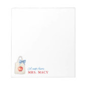 先生パーソナライズされた水カラートート（弓あり） ノートパッド (正面)