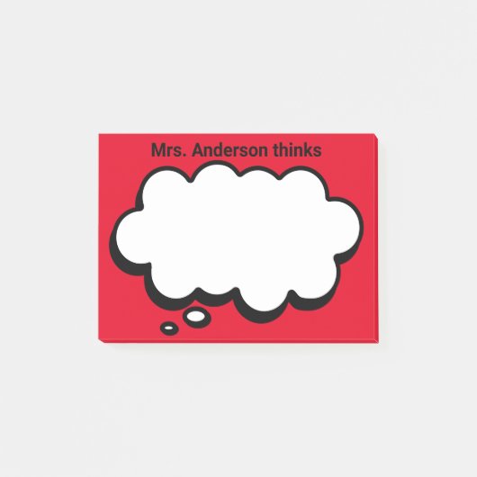 先生パーソナライズされた考えのバブルのポストイット ポストイット (正面)