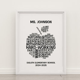先生パーソナライズされた評価タイポグラフィApple ポスター