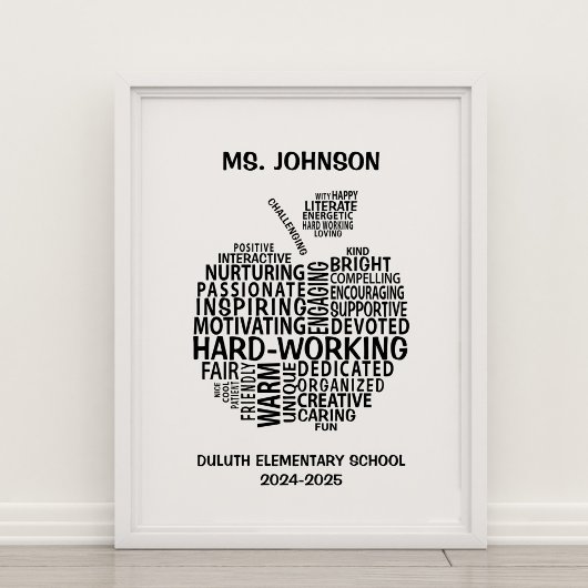 先生パーソナライズされた評価タイポグラフィApple ポスター