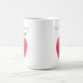 先生パーソナライズされた赤水カラーアップル先生 コーヒーマグカップ (中央)