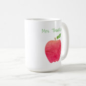 先生パーソナライズされた赤水カラーアップル先生 コーヒーマグカップ (正面右)