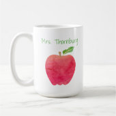 先生パーソナライズされた赤水カラーアップル先生 コーヒーマグカップ (左)