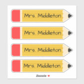 先生パーソナライズされた鉛筆 シール (シート)