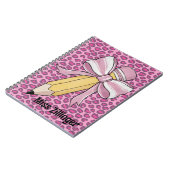 先生パーソナライズされた鑑賞Pencil with bow ノートブック (左側)