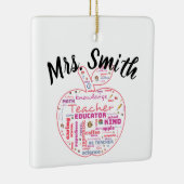 先生パーソナライズされたApple Wordアートギフト セラミックオーナメント (右)