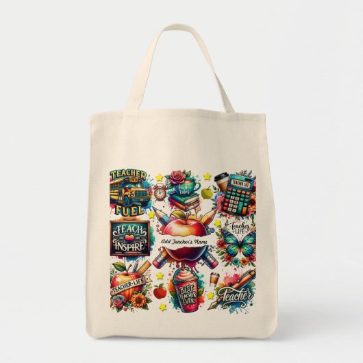 先生パーソナライズ名トートバッグギフト トートバッグ (正面)