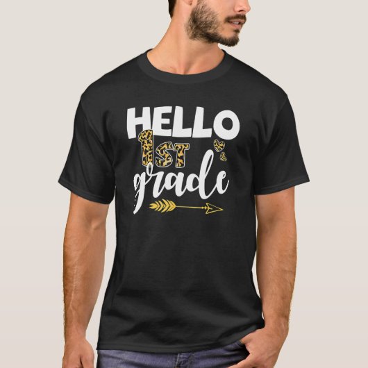 先生ヒョウこんにちは1年生新学期 Tシャツ (正面)