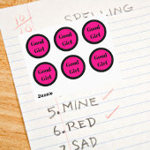 先生ピンクとブラックいい女の子 ラウンドシール