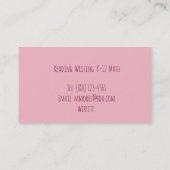 先生ピンクストライプテーマ 名刺 (裏面)