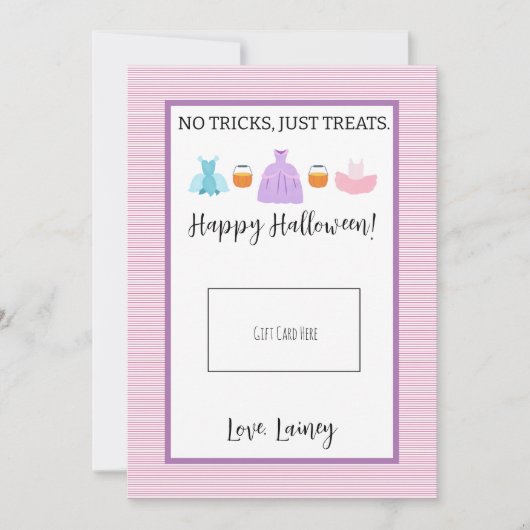 先生ピンクハロウィンギフトカードホルダー サンキューカード (正面)