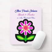 先生ピンクフラワーマウスパッド マウスパッド (マウス)