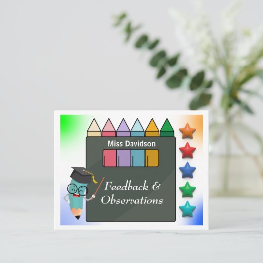 先生フィードバックの学生へのコメント ノートカード (スタンド正面)