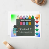 先生フィードバックの学生へのコメント ノートカード (正面/裏面インサイチュ)