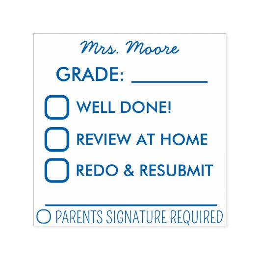 先生フィードバック学生の宿題レビューカスタム セルフインキングスタンプ (デザイン)