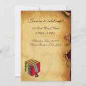 先生フクロウの目盛りワックスシールモノグラム 招待状 (裏面)