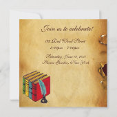 先生フクロウの目盛りワックスシールモノグラム 招待状 (裏面)