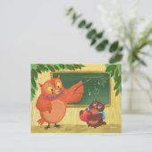 先生フクロウ空白のハガキ ポストカード (スタンド正面)