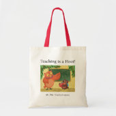 先生フクロウ トートバッグ (正面)