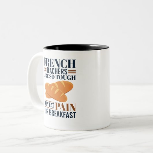 先生フランスのは苦しい食べ。 ツートーンマグカップ (正面左)