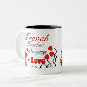 先生フランスのギフト「愛の言葉」 ツートーンマグカップ (正面左)