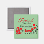 先生フランスのギフト「愛の言葉」 マグネット (正面/裏面)
