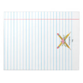 先生フローラPencilsノートブック紙ストライプ ノートパッド (正面)