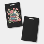 先生ブックラバー新学期ワイルドフラワー バッジ (Front & Back)