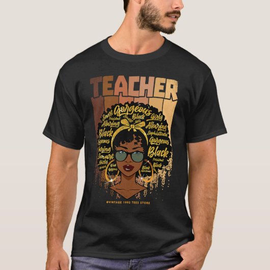先生ブラック歴史月黒人女性先生S Tシャツ (正面)