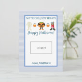 先生ブルーハロウィンギフトカードホルダー サンキューカード (スタンド正面)