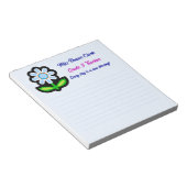 先生ブルーメモ帳（ブルーフラワー付き） ノートパッド (アングル)