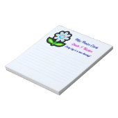 先生ブルーメモ帳（ブルーフラワー付き） ノートパッド (回転)