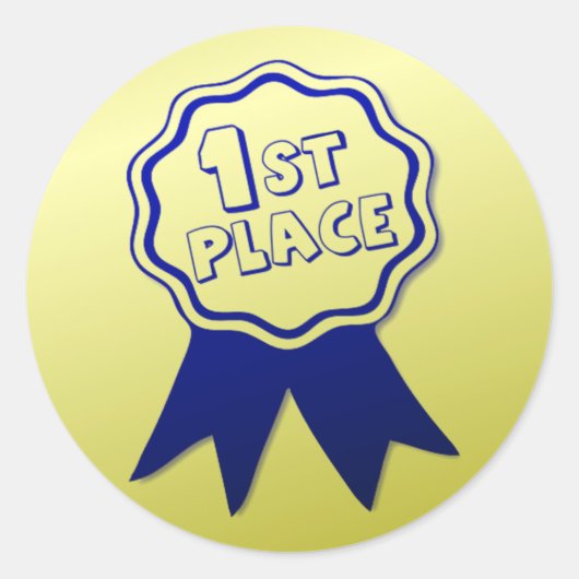 先生ブルーリボン賞ステッカー ラウンドシール (正面)