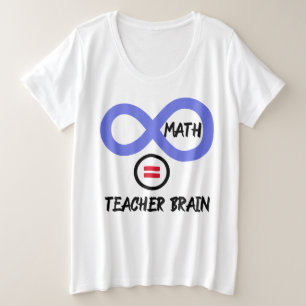 先生ブレイン= ∞算数先生Tシャツ プラスサイズTシャツ