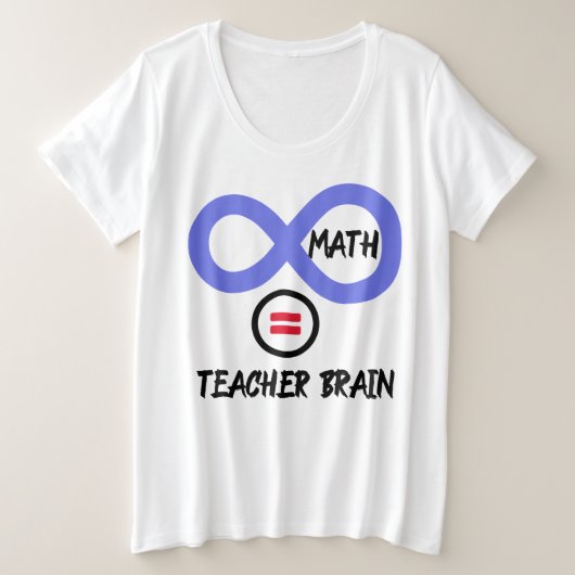 先生ブレイン= ∞算数先生Tシャツ プラスサイズTシャツ (デザイン正面)