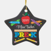 先生プレKプレショールクレヨンシャルボードスター セラミックオーナメント (裏面)