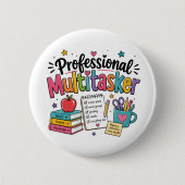 先生プロフェッショナルマルチタスク職人 缶バッジ (正面)