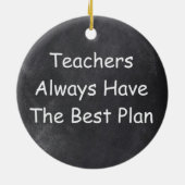 先生プ最高のランクボードデザインギフトアイディア セラミックオーナメント (裏面)